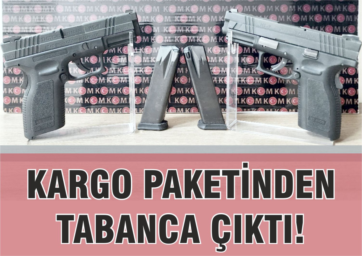 Kargo paketinden  tabanca çıktı!